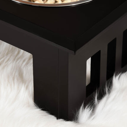 Stainless Steel Elevated Pet Feeder 58.4L x 30.5W x 25.4H cm - Brown