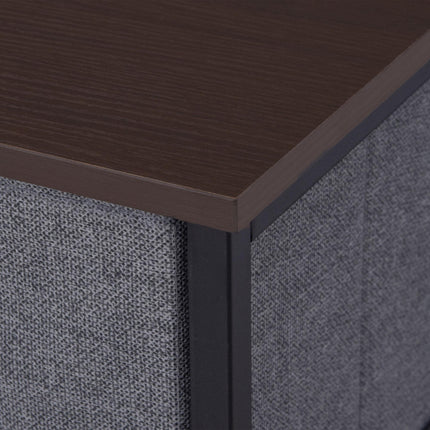 7-Drawer Chest of Drawers with Fabric Drawers and Metal Frame, Adjustable Feet - Dark Grey