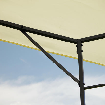 3 x 3 Metre Metal Garden Gazebo with Water-Resistant Canopy - Cream
