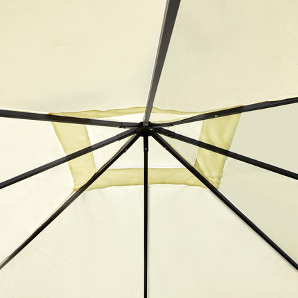 3 x 3 Metre Metal Garden Gazebo with Water-Resistant Canopy - Cream