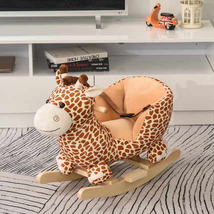Kids Giraffe Rocking Horse Toy with Sound and Safety Belt for Toddlers - Giraffe