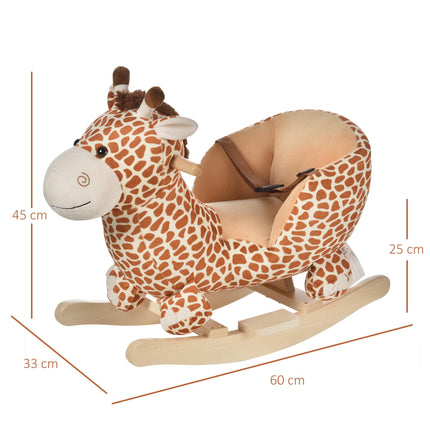 Kids Giraffe Rocking Horse Toy with Sound and Safety Belt for Toddlers - Giraffe