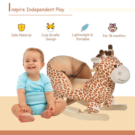 Kids Giraffe Rocking Horse Toy with Sound and Safety Belt for Toddlers - Giraffe