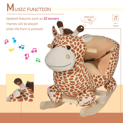 Kids Giraffe Rocking Horse Toy with Sound and Safety Belt for Toddlers - Giraffe