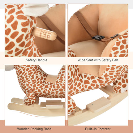 Kids Giraffe Rocking Horse Toy with Sound and Safety Belt for Toddlers - Giraffe