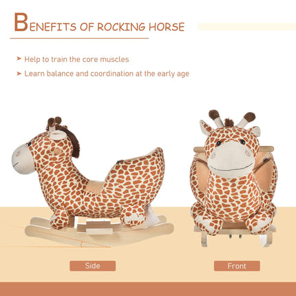 Kids Giraffe Rocking Horse Toy with Sound and Safety Belt for Toddlers - Giraffe