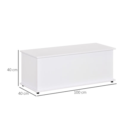 Wooden Storage Chest Toy Box Clothes Bench Seat Ottoman with Lid - White