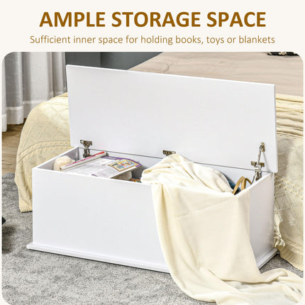 Wooden Storage Chest Toy Box Clothes Bench Seat Ottoman with Lid - White