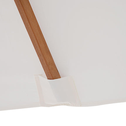 2 Metre Patio Parasol with Fir Wood Pole and Tilt Mechanism - Cream White