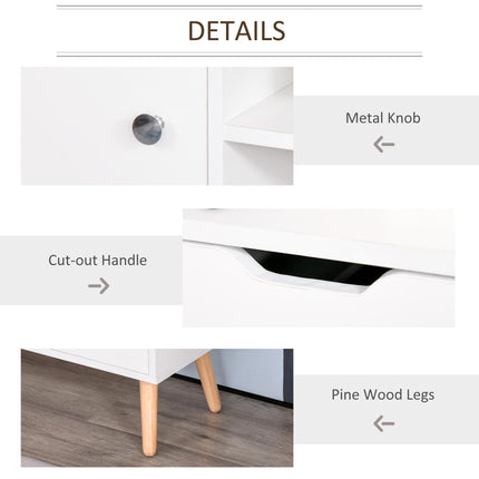 Modern TV Stand for Up to 42" Flat Screen with Storage Shelves, Drawers & Cable Management - White