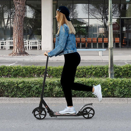 Folding Kick Scooter, Adjustable Ride On Scooter with 200mm Big Wheels and Doubl