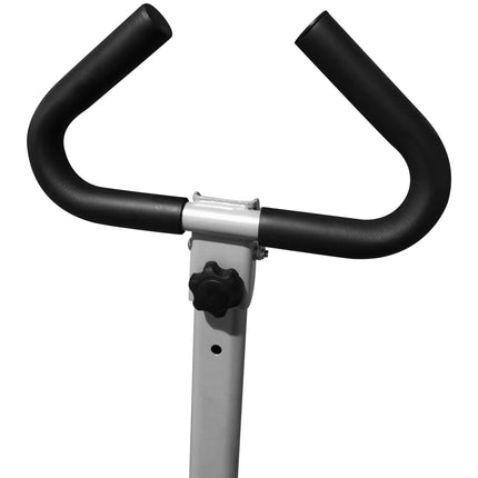 Foldable Stepper Fitness Machine with Handle and Non-Slip Pedals - Grey
