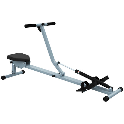 Adjustable Resistance Rowing Machine with LCD Monitor - Black