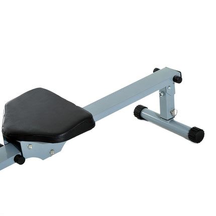 Adjustable Resistance Rowing Machine with LCD Monitor - Black