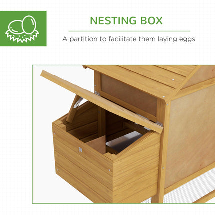 Chicken Coop Hen Cage Small Animal Hutch with Outdoor Run 150.5 x 54 x 87 cm - Natural