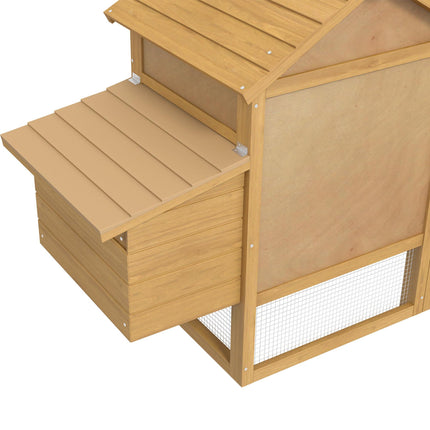 Chicken Coop Hen Cage Small Animal Hutch with Outdoor Run 150.5 x 54 x 87 cm - Natural