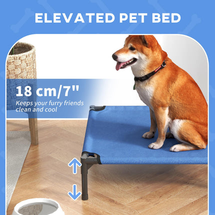 Elevated Portable Large Dog Bed for Camping and Outdoor Use - Blue