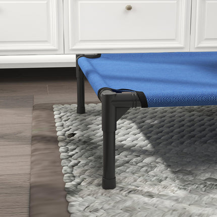 Elevated Portable Large Dog Bed for Camping and Outdoor Use - Blue
