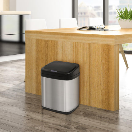 20L Luxury Automatic Sensor Kitchen Dustbin with Removable Bucket - Silver Black