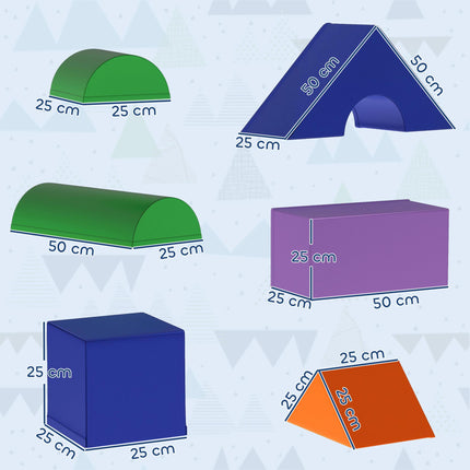 11 Piece Soft Foam Play Blocks Climb and Crawl Gym Toy Learning Activity Set - Multicoloured