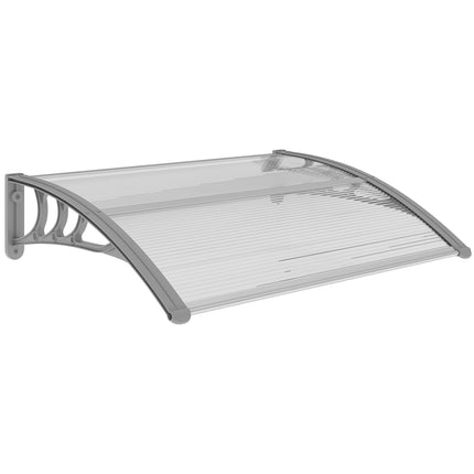 Outdoor Door Canopy Awning 100x75cm Clear Window Rain Shelter Cover - Clear