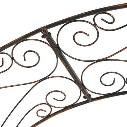 Metal Garden Rose Arch Trellis with Scroll Design 120x30x226cm - Black