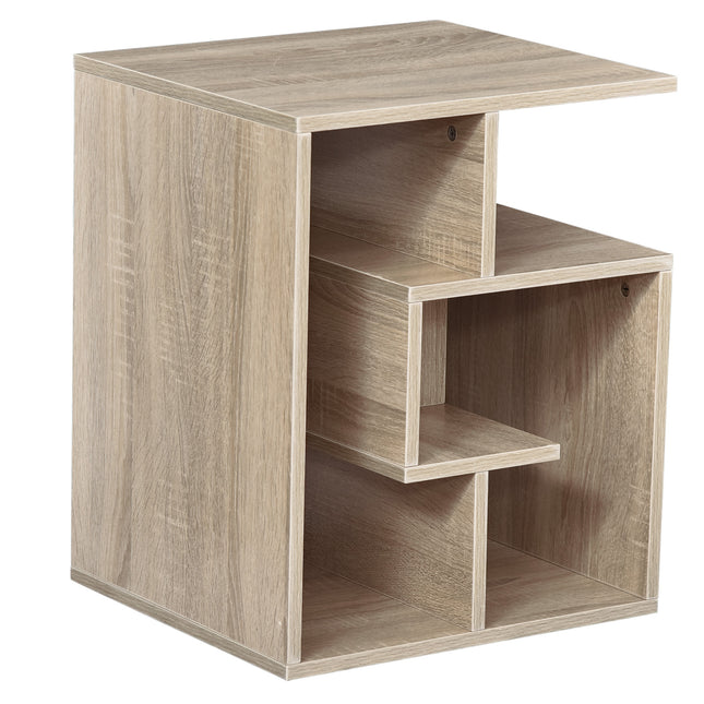 Side Table, 3 Tier End Table with Open Storage Shelves for Living Room, BedroomB