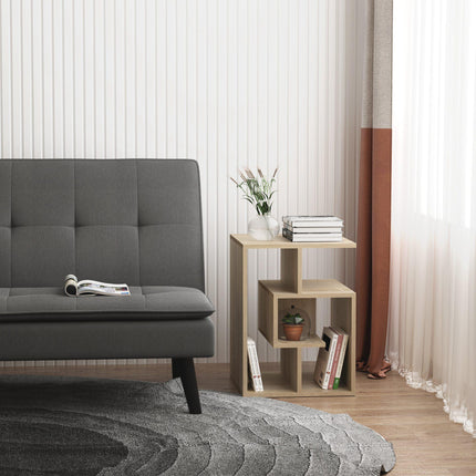 Side Table, 3 Tier End Table with Open Storage Shelves for Living Room, BedroomB