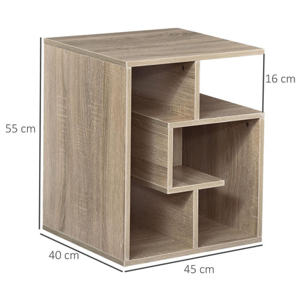 Side Table, 3 Tier End Table with Open Storage Shelves for Living Room, BedroomB
