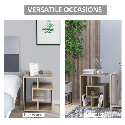 Side Table, 3 Tier End Table with Open Storage Shelves for Living Room, BedroomB