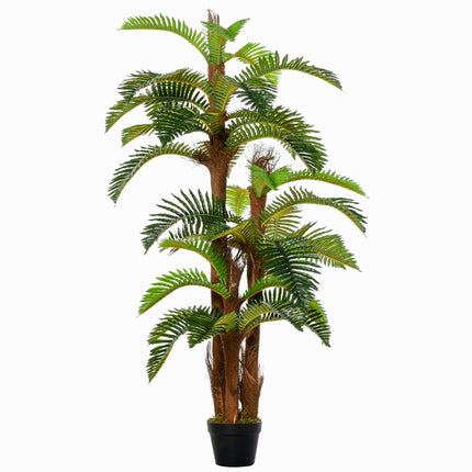 150cm Artificial Fern Tree with 36 Bendable Leaves and Cement Nursery Pot - Green