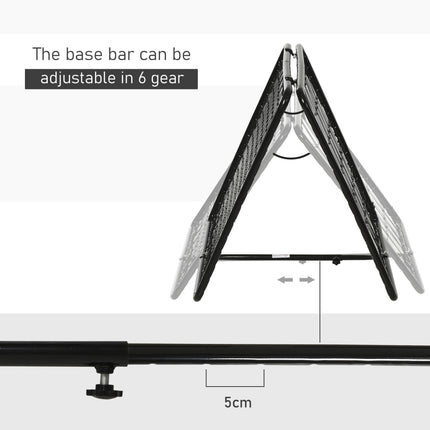 Angle Adjustable Double Sided Rebounder Net Training Aid for Football, Baseball & Basketball 75L x 75W cm - Black