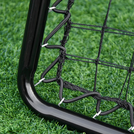 Angle Adjustable Double Sided Rebounder Net Training Aid for Football, Baseball & Basketball 75L x 75W cm - Black