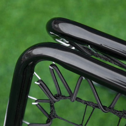 Angle Adjustable Double Sided Rebounder Net Training Aid for Football, Baseball & Basketball 75L x 75W cm - Black