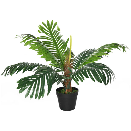 Artificial Palm Tree 60cm with Nursery Pot 8 Leaf Tropical Décor - Green
