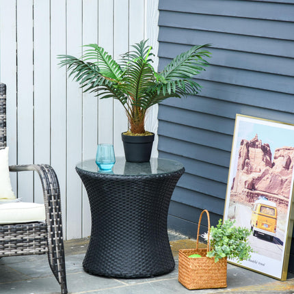 Artificial Palm Tree 60cm with Nursery Pot 8 Leaf Tropical Décor - Green