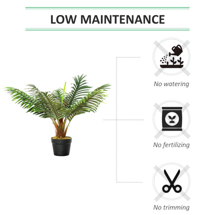 Artificial Palm Tree 60cm with Nursery Pot 8 Leaf Tropical Décor - Green