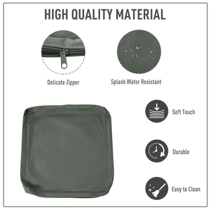 Set of 8 Durable Waterproof Polyester Outdoor Rattan Cushion Covers - Deep Grey