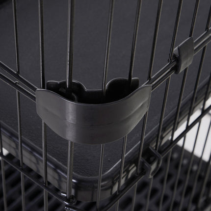 3 Tier Rolling Small Animal Cage with Platform Ramp and Removable Tray 81.2 x 52.7 x 110 cm - Black White