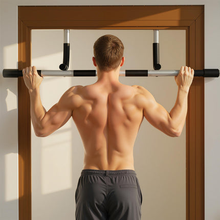 Doorway Pull-Up Bar for Home Fitness Upper Body Workout Horizontal Bar - Black