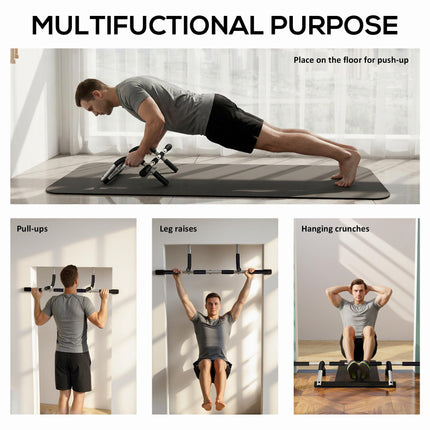 Doorway Pull-Up Bar for Home Fitness Upper Body Workout Horizontal Bar - Black