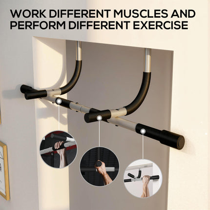 Doorway Pull-Up Bar for Home Fitness Upper Body Workout Horizontal Bar - Black