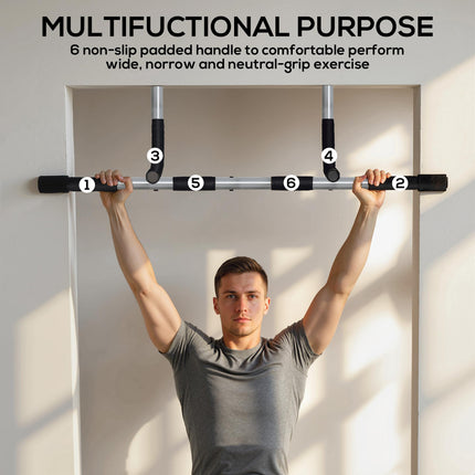 Doorway Pull-Up Bar for Home Fitness Upper Body Workout Horizontal Bar - Black