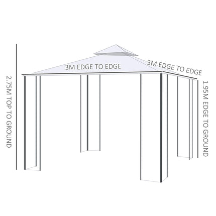 3(M)x3(M) Garden Gazebo Double Top Outdoor Canopy Patio Event Party Wedding Tent