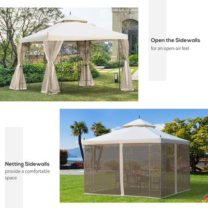 3(M)x3(M) Garden Gazebo Double Top Outdoor Canopy Patio Event Party Wedding Tent