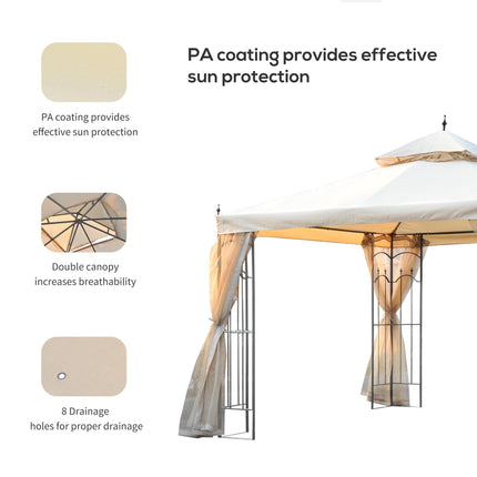 3(M)x3(M) Garden Gazebo Double Top Outdoor Canopy Patio Event Party Wedding Tent