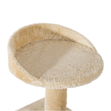Cat Tree Kitten Scratching Tower with Sisal Posts and Climbing Perches - Beige