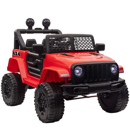 12V Dual Motor Kids Electric Off-road Ride On Car Truck with Remote Control, Horn & Lights for Ages 3-6 - Red