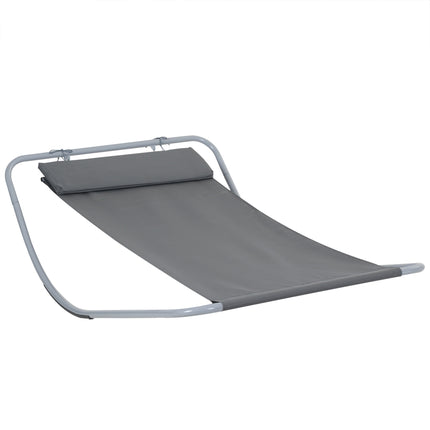 Rocking Sun Lounger, Single Garden Lounger Sunbed with Headrest Pillows, Texteli