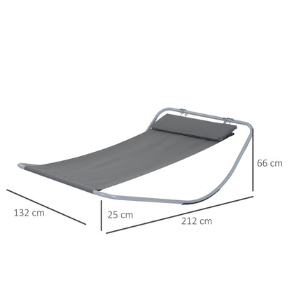 Rocking Sun Lounger, Single Garden Lounger Sunbed with Headrest Pillows, Texteli